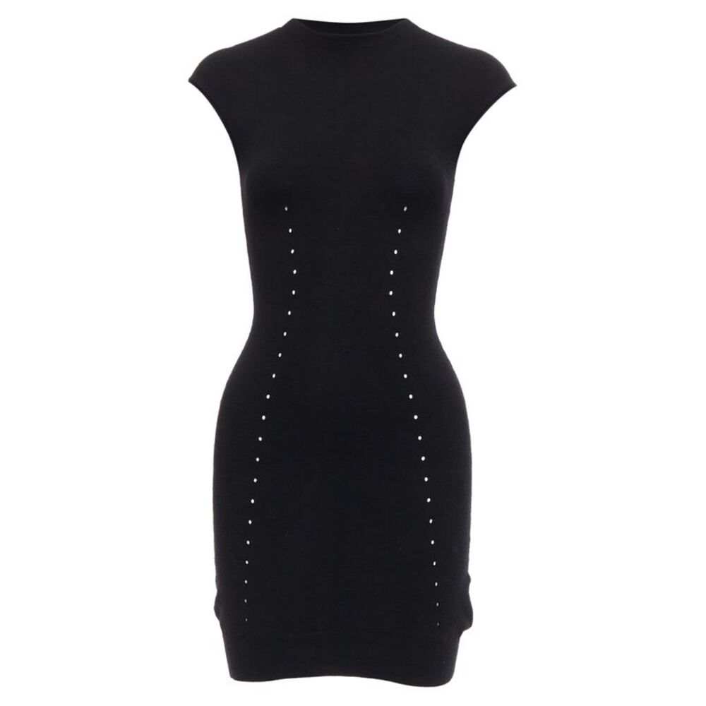 Alexander Wang Wool Blend Pointelle Knit Bodycon Dress